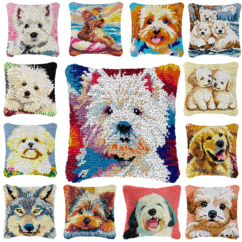 Sewing Pin Cushion - Cute Dog Embroidery Latch Hook Kit