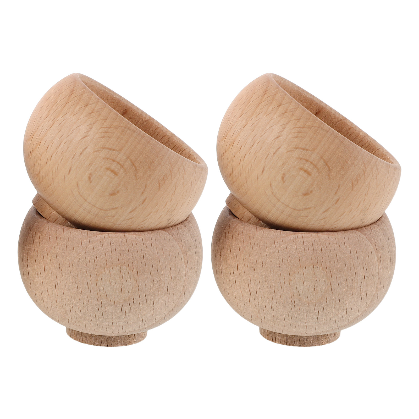 Sewing Pin Cushion - 4Pcs Reusable Wooden Pincushion Bowl Base