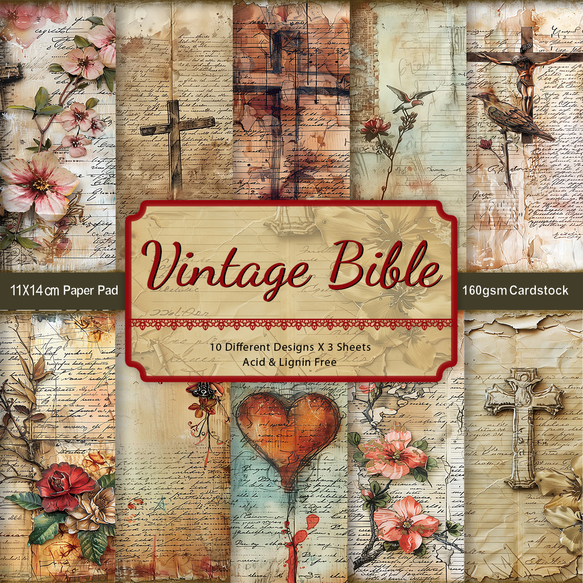Pattern Tissue Paper - 30pcs Bible Decorative Scrapbook Paper,For Bible