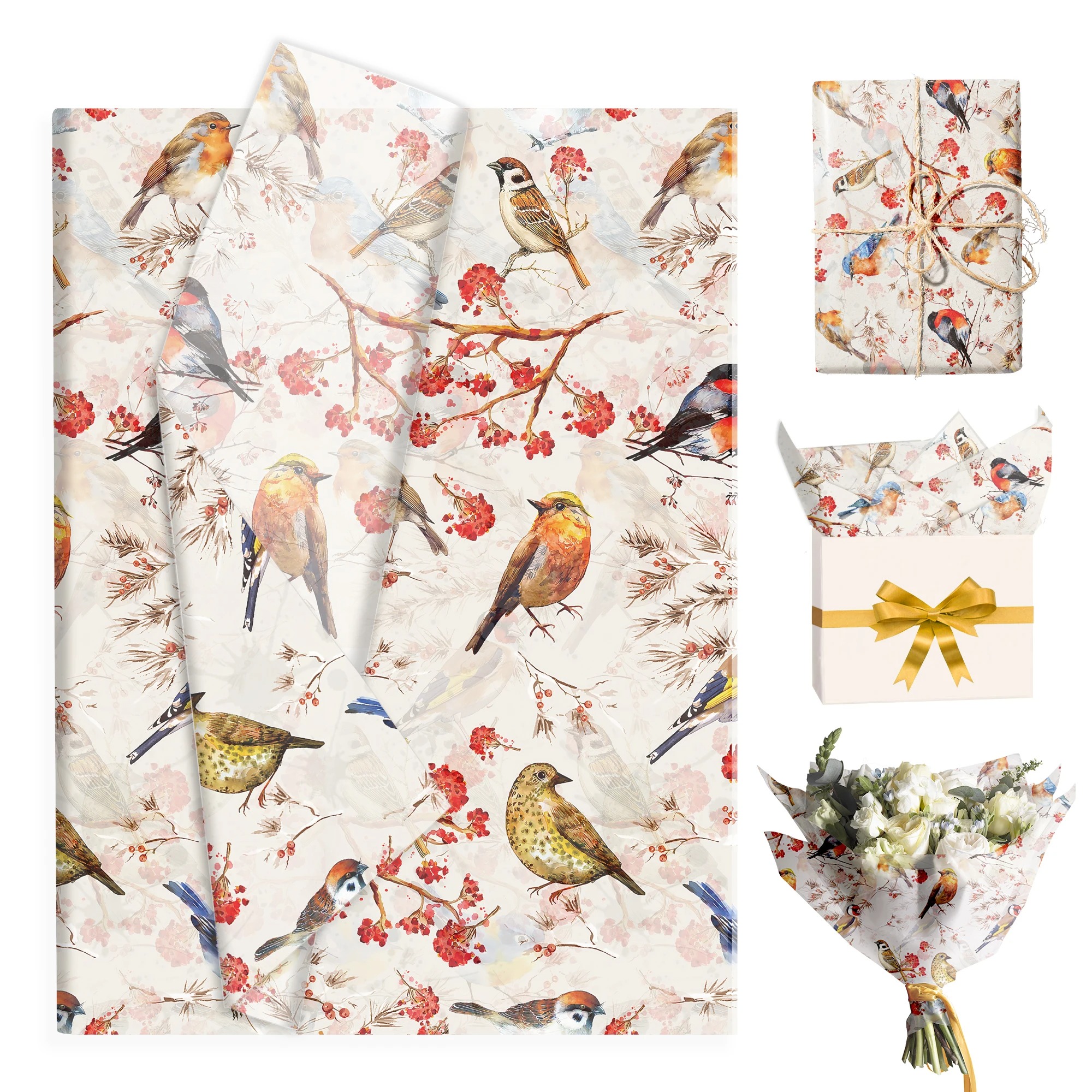15/35pcs Flower Birds Printed  – Pattern Tissue Paper Bewertung und Preis