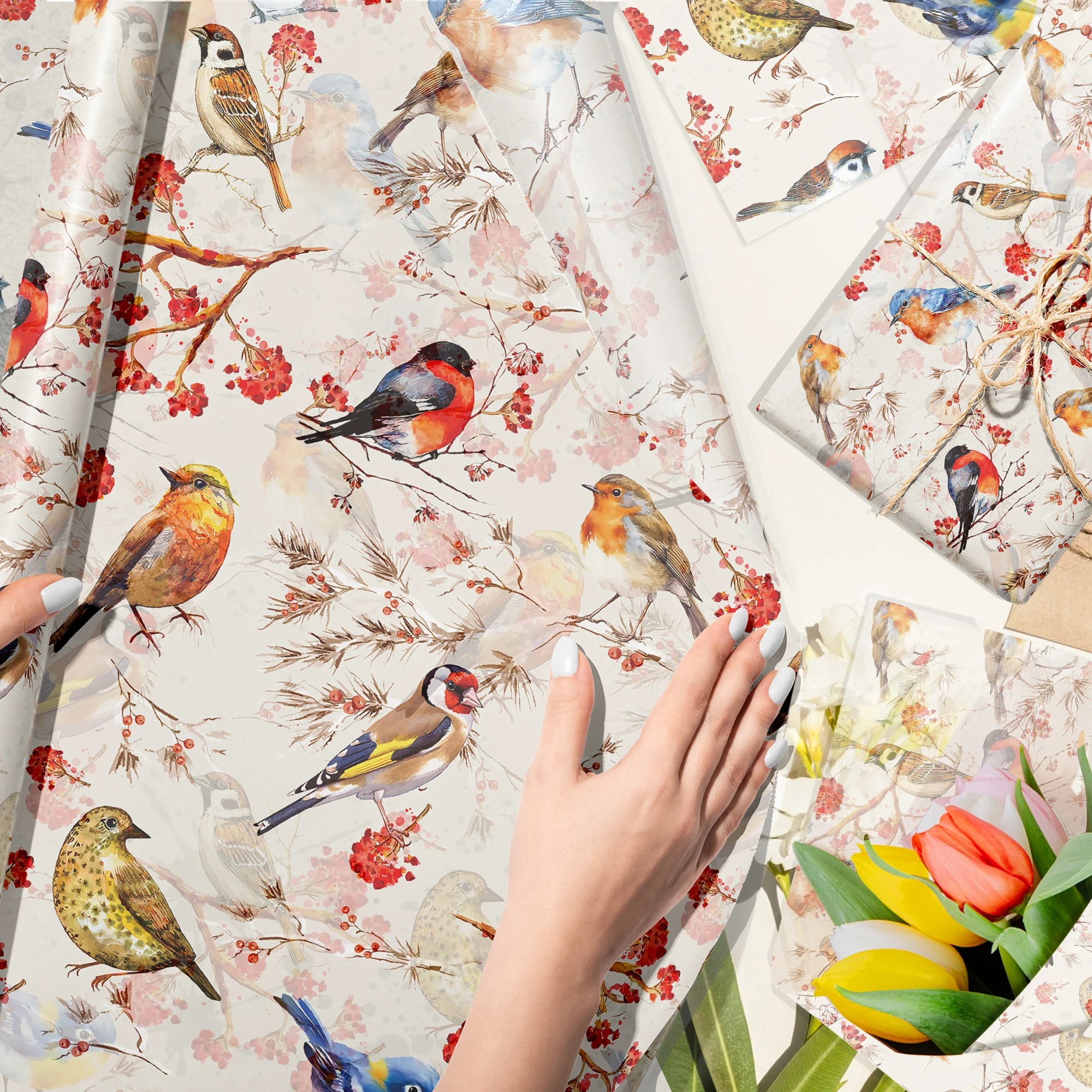 15/35pcs Flower Birds Printed  – Pattern Tissue Paper Bewertung und Preis