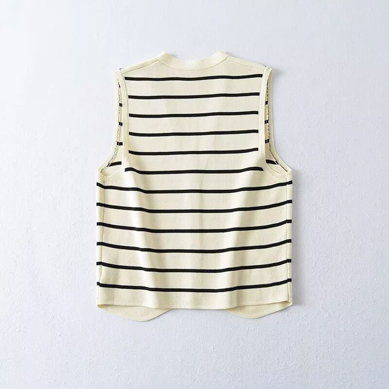 French striped knit vest women – Sewing Vest Bewertung und Preis