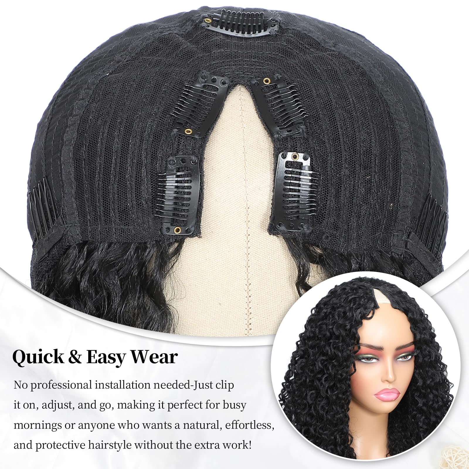 Curly V Part Wig Human Hair No – Sewing V Bewertung und Preis
