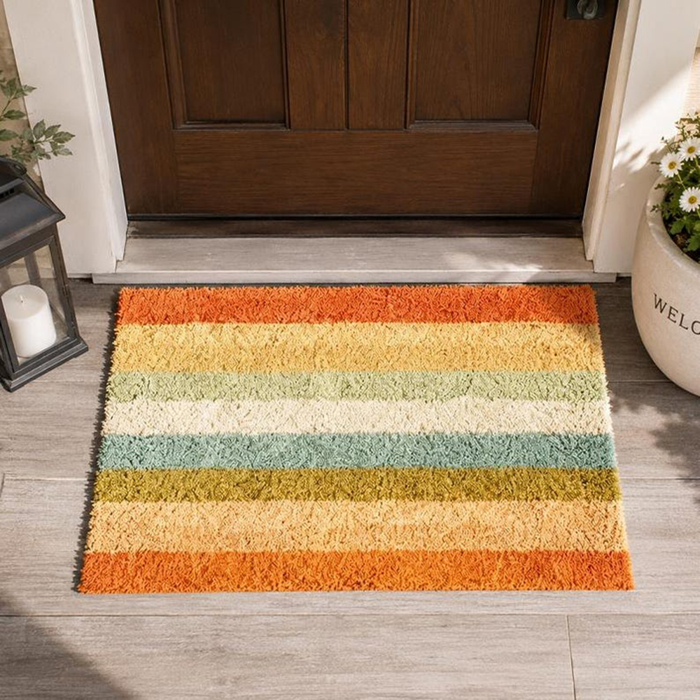 Retro Colorful Stripe Doormat  – Century Textile & Sewing Supply By Owner Bewertung und Preis