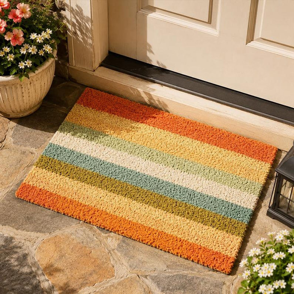 Retro Colorful Stripe Doormat  – Century Textile & Sewing Supply By Owner Bewertung und Preis