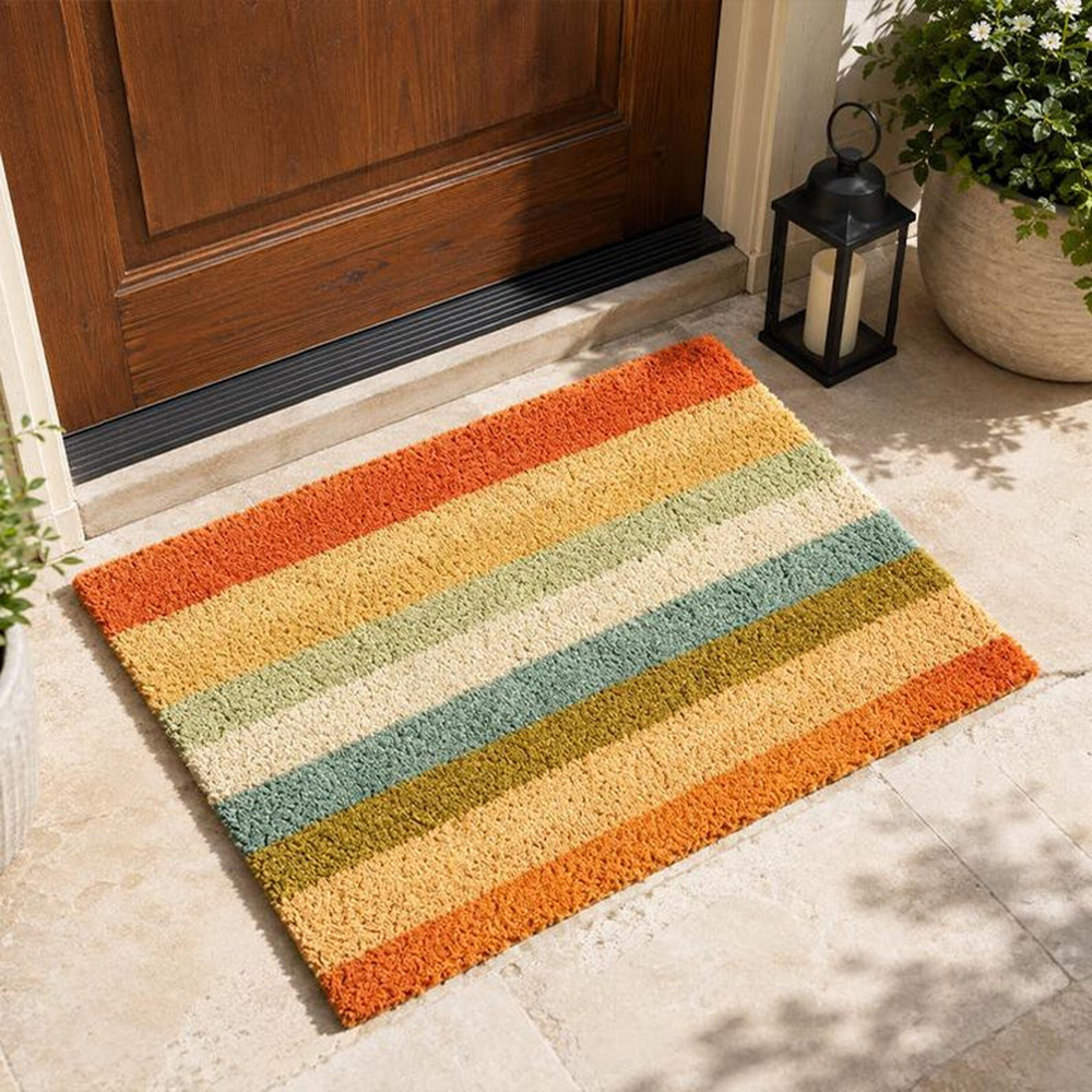 Retro Colorful Stripe Doormat  – Century Textile & Sewing Supply By Owner Bewertung und Preis