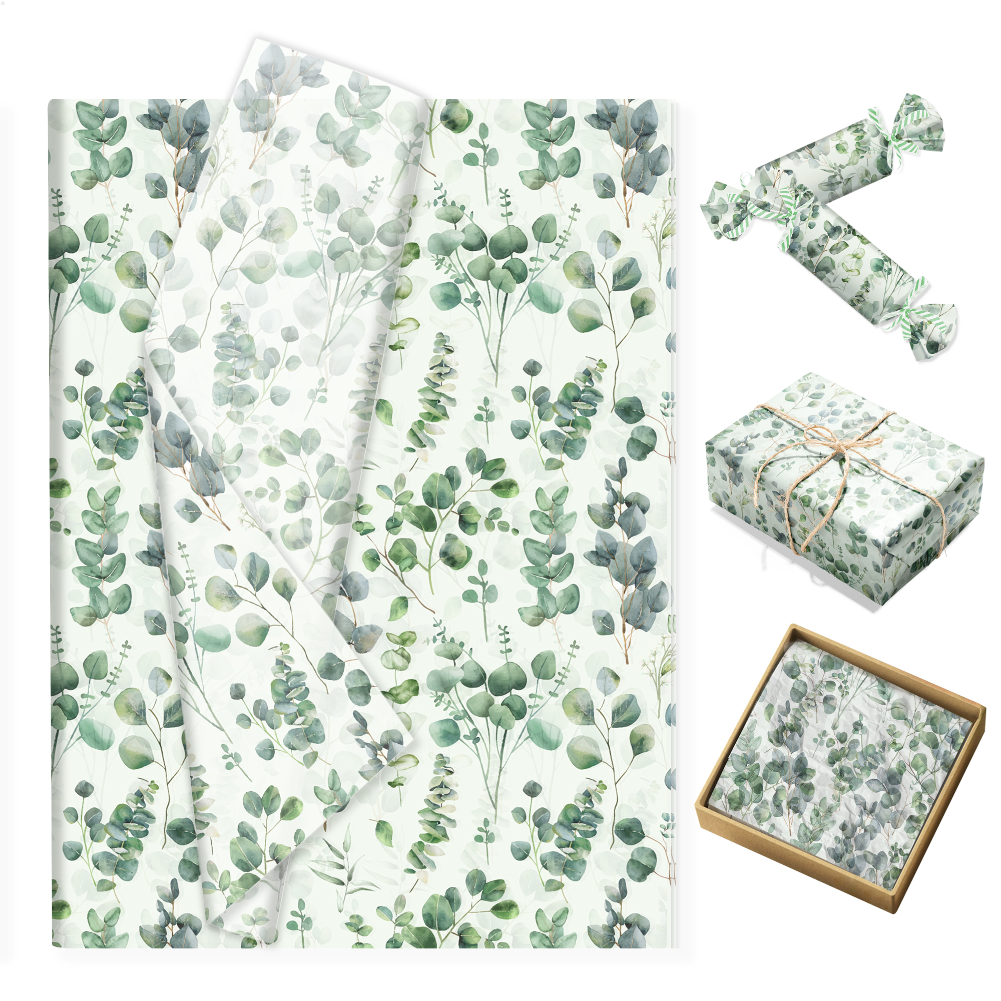15/35pcs Eucalyptus Leaves Tis – Pattern Tissue Paper Bewertung und Preis