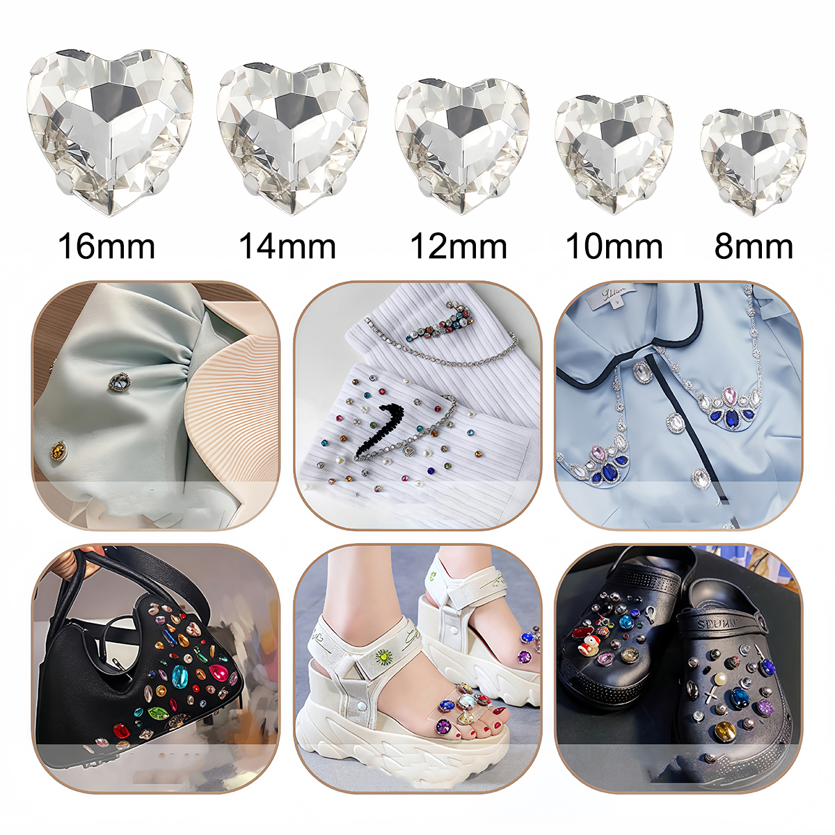 Heart Shape Glass Rhinestones  – Sewing V Bewertung und Preis