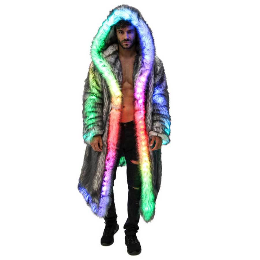 Faux Fur Coat Men Hooded Outer – Sewing V Bewertung und Preis