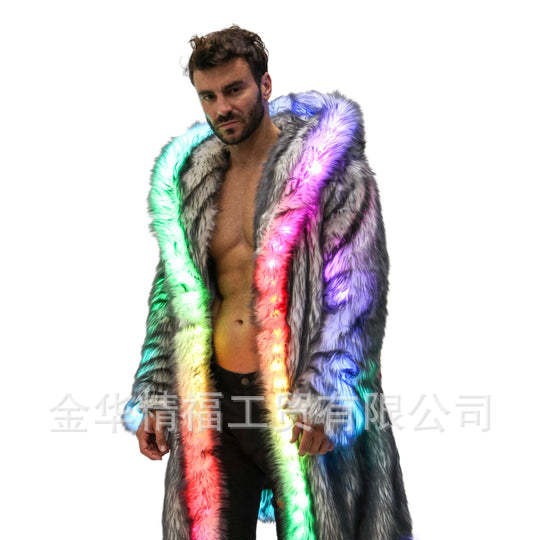 Faux Fur Coat Men Hooded Outer – Sewing V Bewertung und Preis