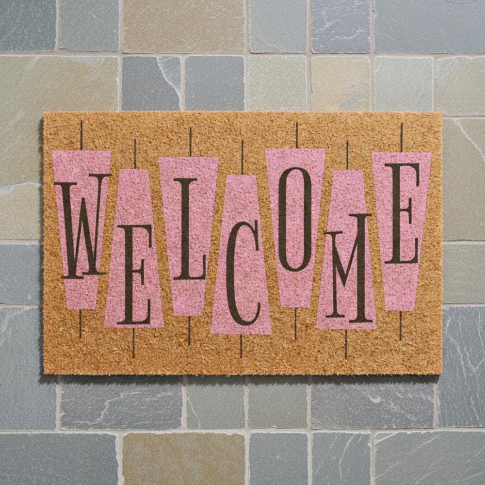 Retro Pink Cute Doormat Welcom – Century Textile & Sewing Supply By Owner Bewertung und Preis