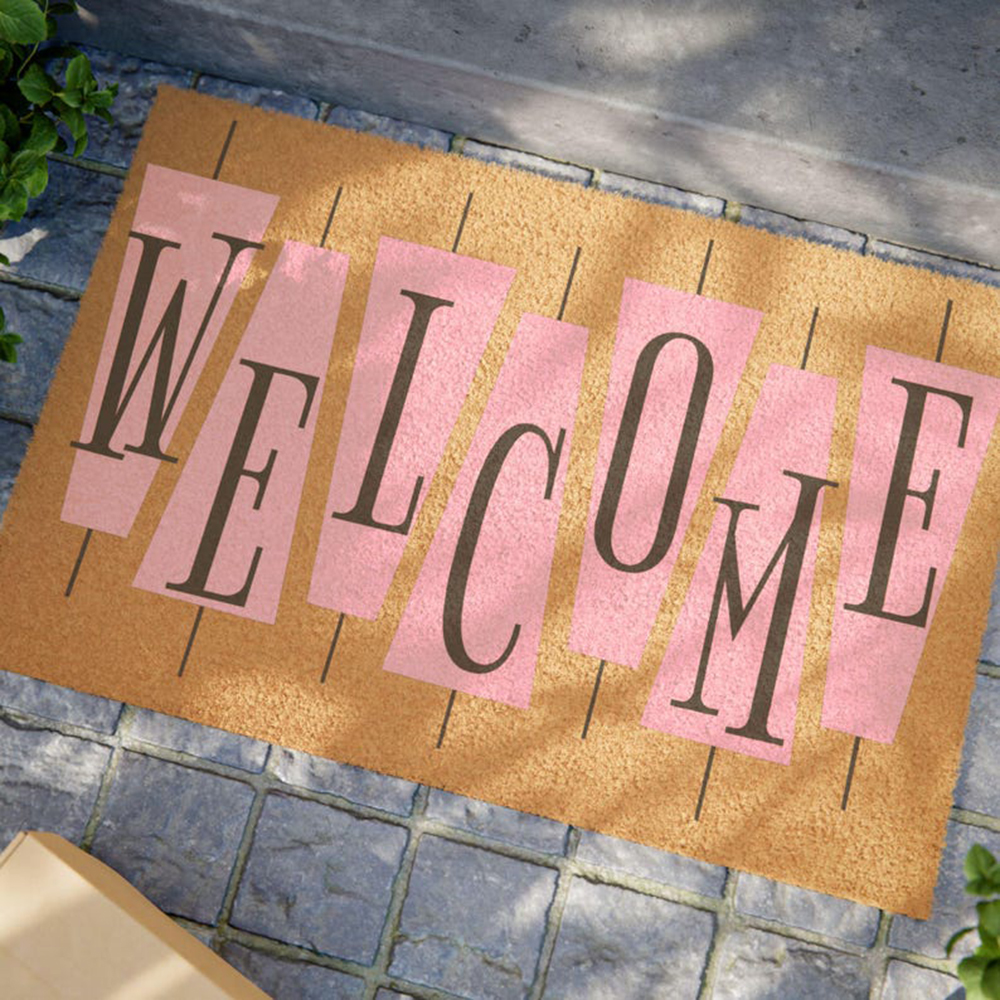Retro Pink Cute Doormat Welcom – Century Textile & Sewing Supply By Owner Bewertung und Preis