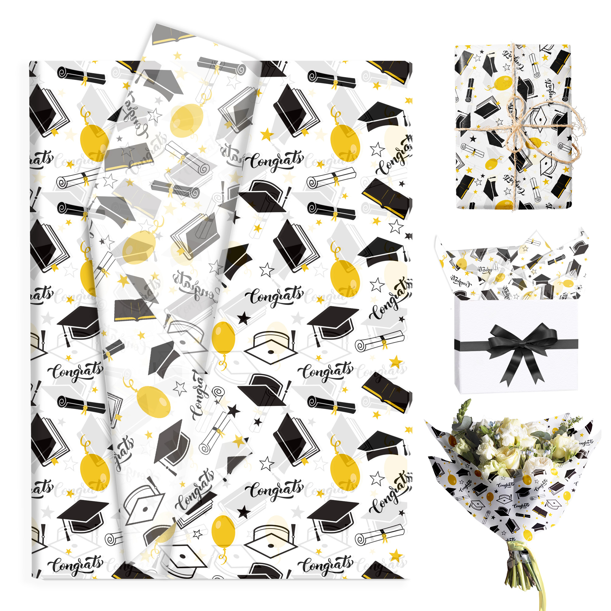 15/35pcs Graduation Gift Wrapp – Pattern Tissue Paper Bewertung und Preis