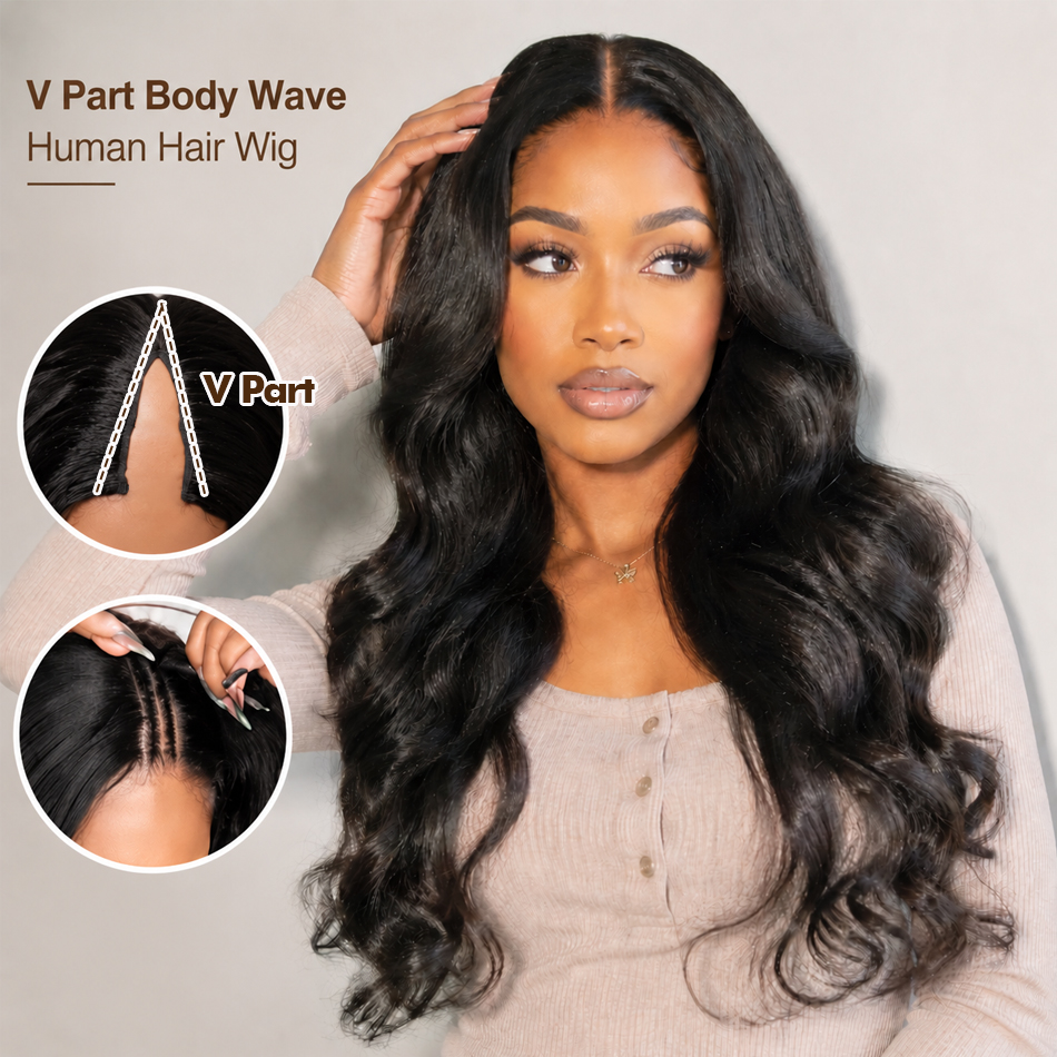 V Part Wig Human Hair Body Wav – Sewing V Bewertung und Preis