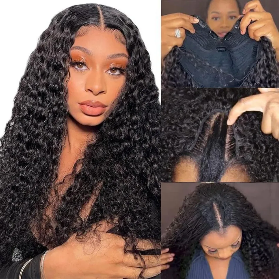 Deep Wave V Part Wig Human Hai – Sewing V Bewertung und Preis